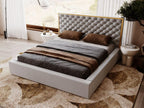Upholstered bed with storage - 200x200 - double bed - velvet - grey - Nobellea OEWI73928