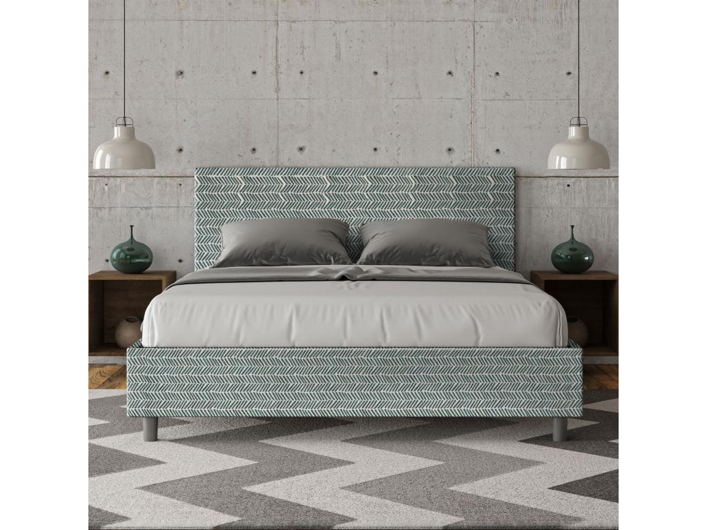 Bed with upholstered slatted base 160x190 Dekonao fabric 7 light blue Dekonao LVSD99844