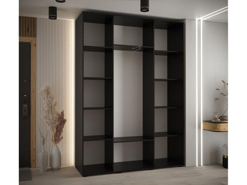 Dekonao 7 Sliding Door Wardrobe 235.2/180/45 3 Doors Black/White/Silver TOFQ06240