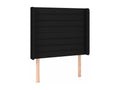 Headboard with wings, Black, 103x16x118/128 cm, Fabric BXZX77300