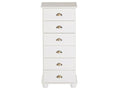 Nobellea apothecary chest of drawers with 6 storage drawers in solid pine with white stain finish PWMU71552