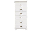 Nobellea apothecary chest of drawers with 6 storage drawers in solid pine with white stain finish PWMU71552