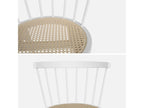 Set of 2 white wooden and cane chairs - Nobellea - W 54 x D 54 x H 76.5cm. WLBP65089