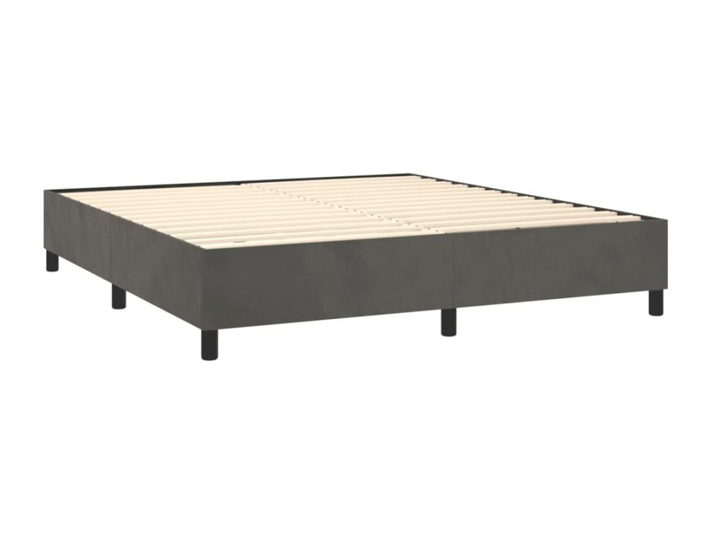 Nobellea bed base with mattress and LED lighting, Dark Grey, 180x200 cm, QORP89685