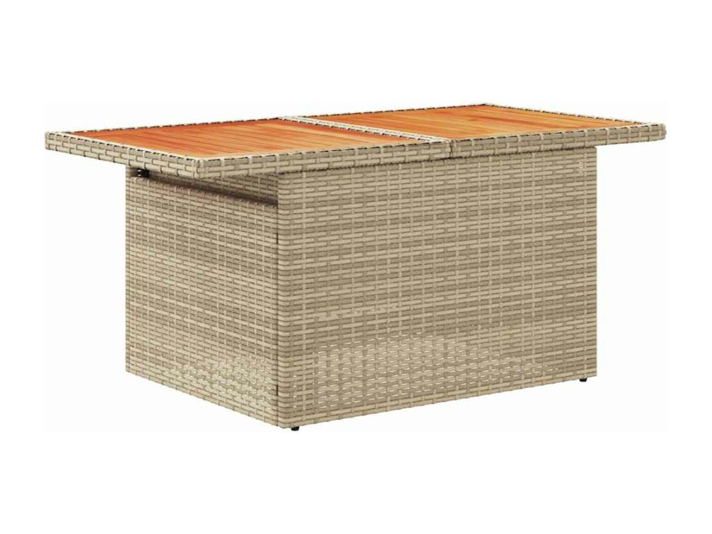 Nobellea XUAO96406 9-piece beige resin wicker garden furniture set with cushions