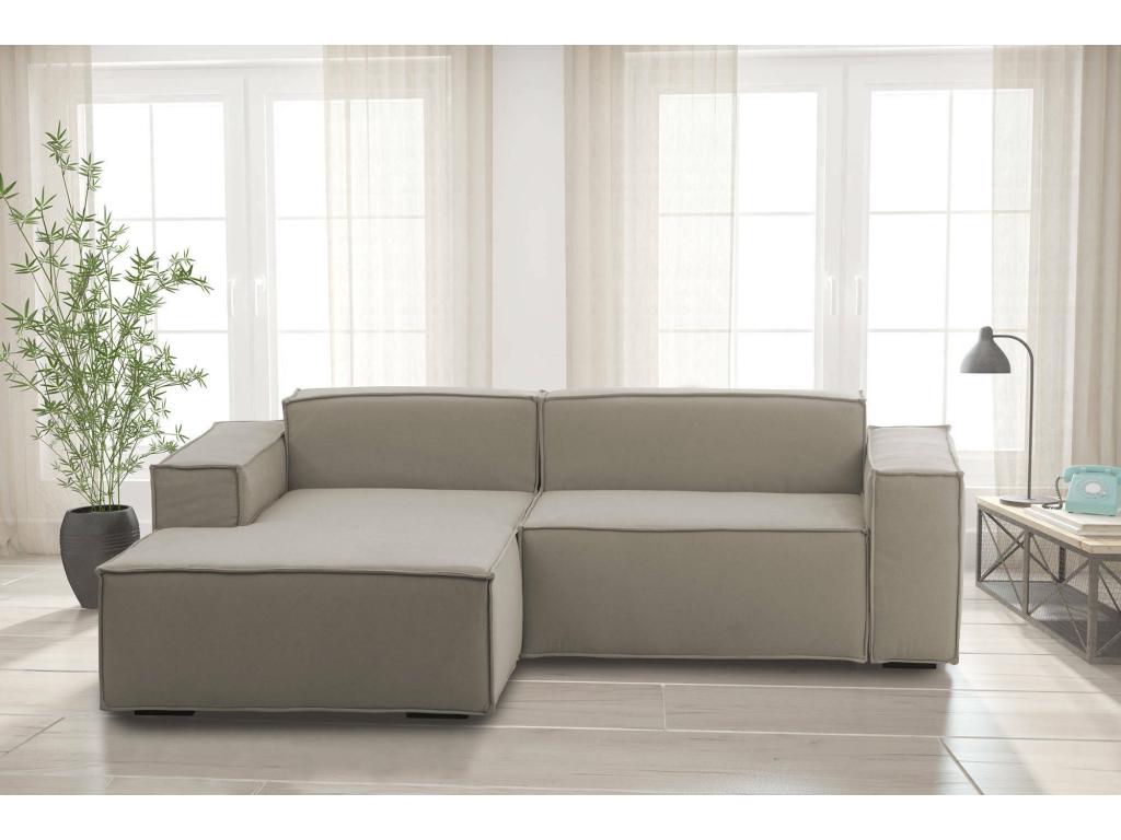 Boisona Fixed Sofa Large Modular 2-Seater Sofa with Left-Hand Peninsula Made in Italy Modern Fabric Sofa 240x170x70 cm Boisona ZLWX89046