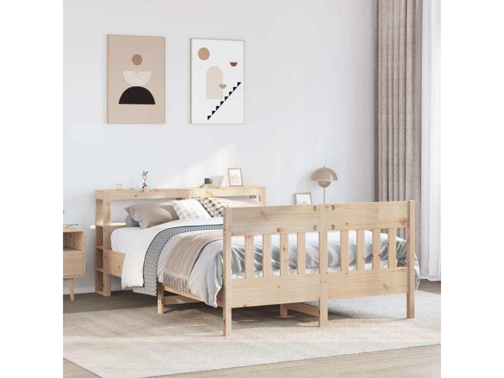 Bed frame without mattress 120x200 cm solid pine wood ZNXL84196