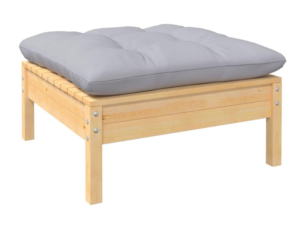 11-piece garden furniture set with grey pine wood cushions DSIG96280
