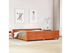Bed frame without mattress, brown wax finish, 180x200cm, solid pine wood, PJUP38771