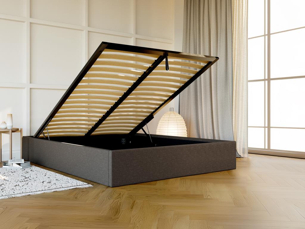 140x190 cm storage bed base in fabric - Anthracite grey - Nobellea IRTJ19932