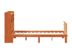 Bookshelf bed without mattress, brown wax finish, 120x200 cm, solid pine, JLZP81081
