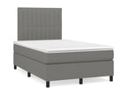 Upholstered bed base with mattress, Dark Grey, 120x200cm, Fabric UGPY65939