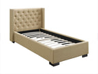 90x200 cm bed with upholstered headboard - Fabric - Beige - Boisona II GOEI08839