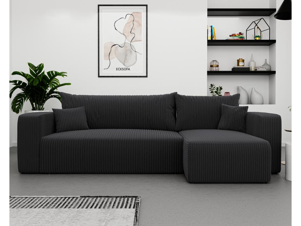 Boisona Corner Sofa Bed in Dark Grey Fabric UDJB69944