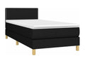 Nobellea bed base with mattress and LED lighting, black, 90x190 cm, fabric, DGZW28318