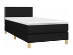 Nobellea bed base with mattress and LED lighting, black, 90x190 cm, fabric, DGZW28318