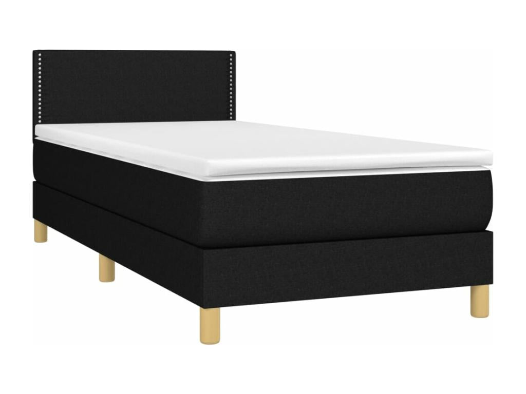 Nobellea bed base with mattress and LED lighting, black, 90x190 cm, fabric, DGZW28318