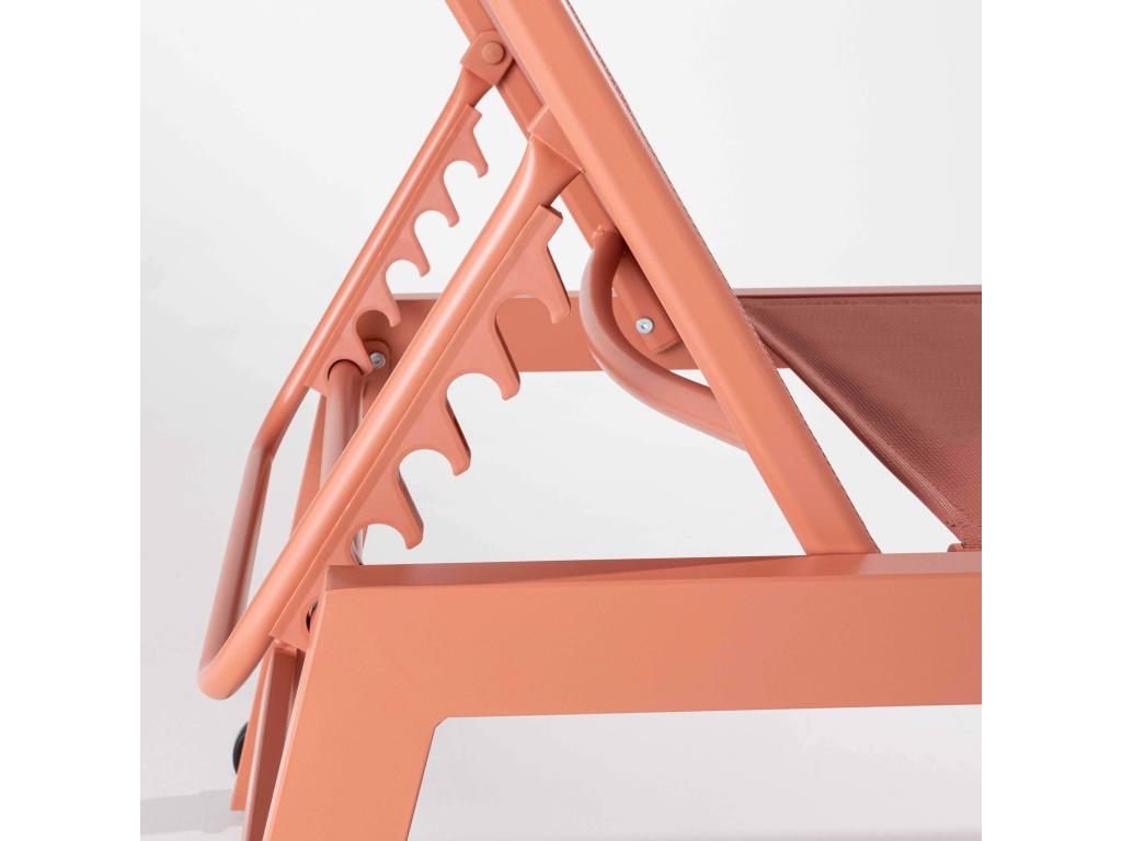 Set of 2 sun loungers in aluminum and clay-colored textilene - Nobellea YANX53128