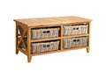 Teak coffee table with 4 drawers KPQO29539