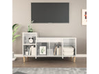 High-gloss white TV stand 100x35x55 cm Engineered wood MMHK18028