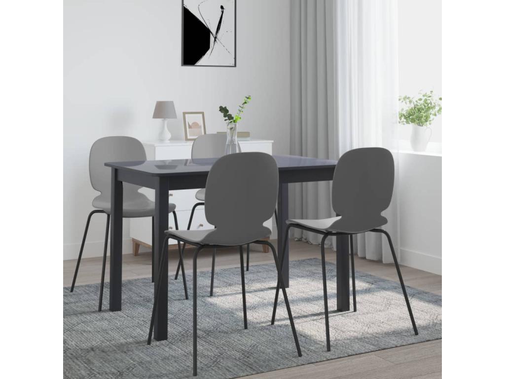 Dining table, black, 114x71x75 cm, solid rubberwood, SKEN14526