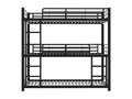 90x200cm Metal Bed Frame with Bunk Beds for Children, Teenagers and Adults, Black VYUN02309