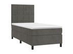 Dekonao bed base and mattress, Dark Grey 90x200 Velvet YACE62585