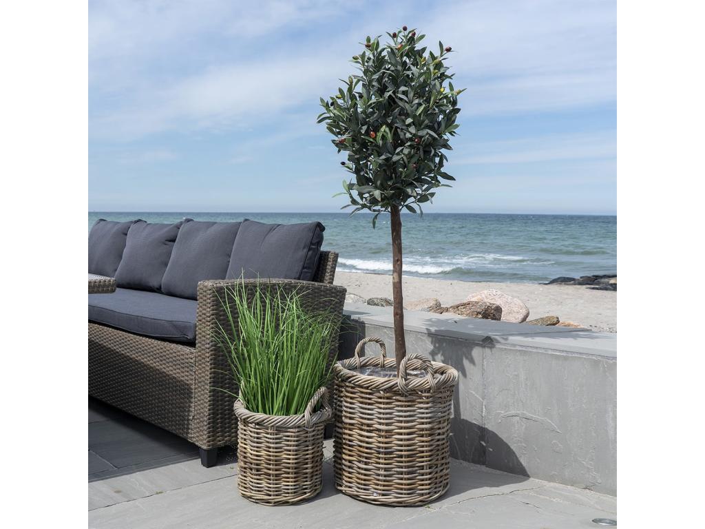 Nobellea - Set of 2 Rattan Baskets with Protective Cover and Handles UYDB37752