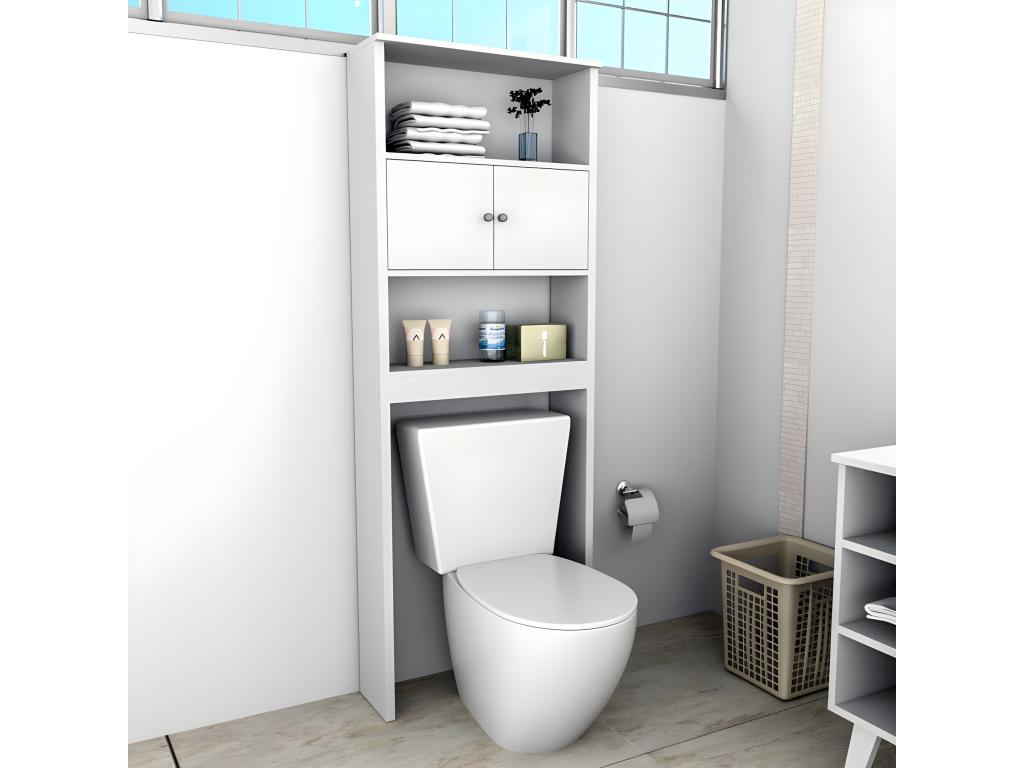 Bathroom cabinet with 2 white doors and 2 shelves, W 65 H 175 D 22 cm KVJP50809