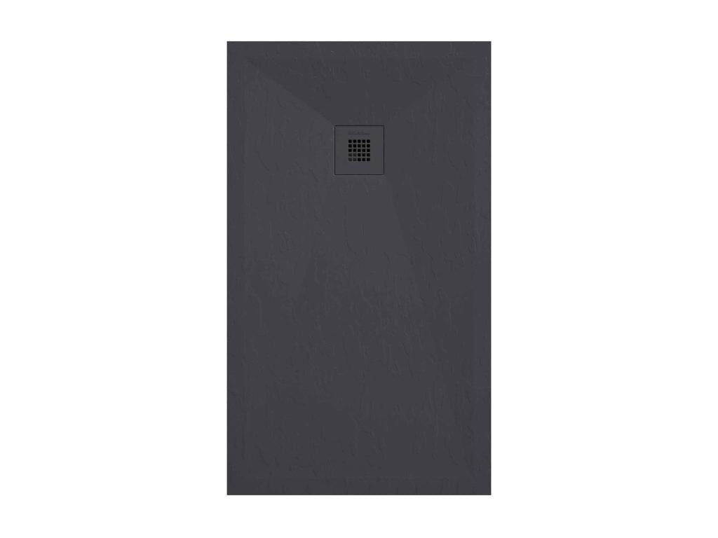 Dekonao Plus anthracite shower tray with slate finish and colored drain - 150x80 cm TEVH58283