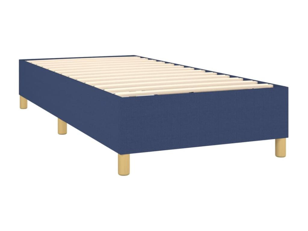 Upholstered bed base with mattress, blue, 80x200 cm, fabric PPSH43463