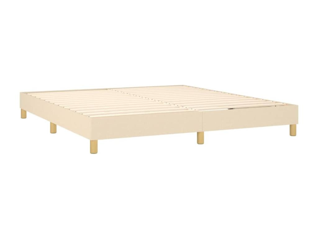 Upholstered bed base with mattress, Cream, 180x200 cm, Fabric NYXS02562