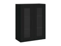 Highboard, Black, 69.5x34x180 cm, Engineered Wood, PFUO43334