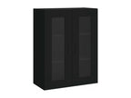 Highboard, Black, 69.5x34x180 cm, Engineered Wood, PFUO43334