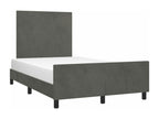 Bed frame with dark grey headboard 120x190 velvet BZUU01530