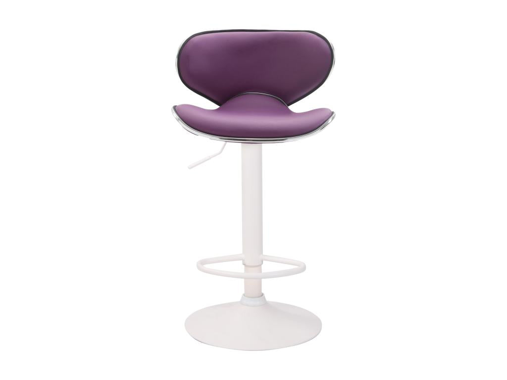 Set of 2 Bar Stools - Faux Leather / White - Purple - Nobellea v2 DZFL01870