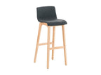 Bar stool - Fabric / Wood - Dark Grey - Dekonao WAFX21556