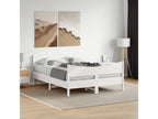 Bed frame with white headboard, 135x190 cm, solid pine wood, ALIW32873