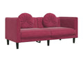 2-seater sofa with cushions, burgundy red velvet, JPDY59767