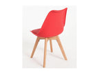 Geneva Scandinavian chair with red faux leather cushion - Set of 2 LSPH23698