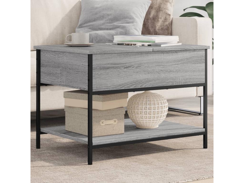 Nobellea coffee table, grey, 70x50x50 cm, engineered wood and metal, GHDY18975