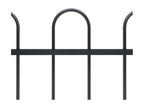 Garden fence with hoop top, Steel, 13.6 x 1 m, Black, FQGQ60612