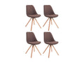 Set of 4 dining chairs - Fabric/Wood - Brown - Nobellea MMXY25553