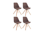 Set of 4 dining chairs - Fabric/Wood - Brown - Nobellea MMXY25553