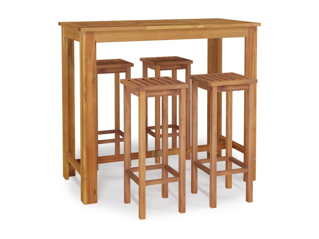 Brown wooden dining room set 120x60x105 cm 02 0013750 BSEE19336