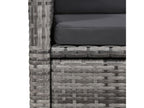 2pc Garden Reclining Chair and Cushions, Wicker Resin, Grey QQYK59647