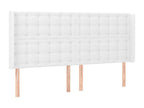 Headboard with wings, White, 183x16x118/128 cm, Faux Leather, YICP03260