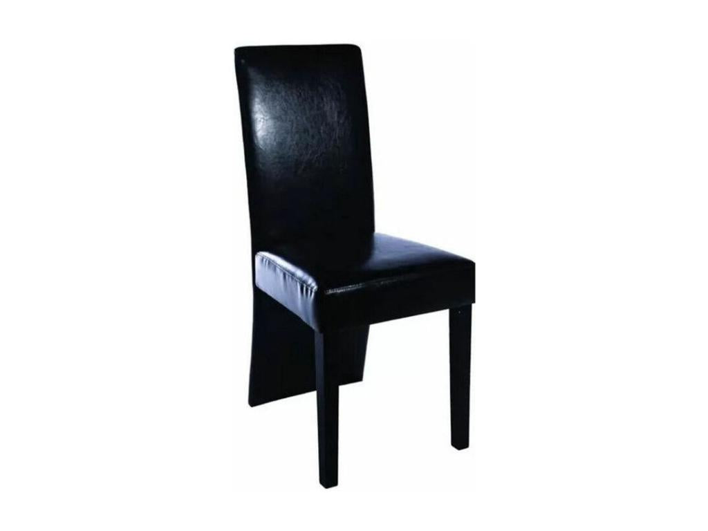 Dekonao black faux leather chair with black wooden legs - Set of 2 LITU69682