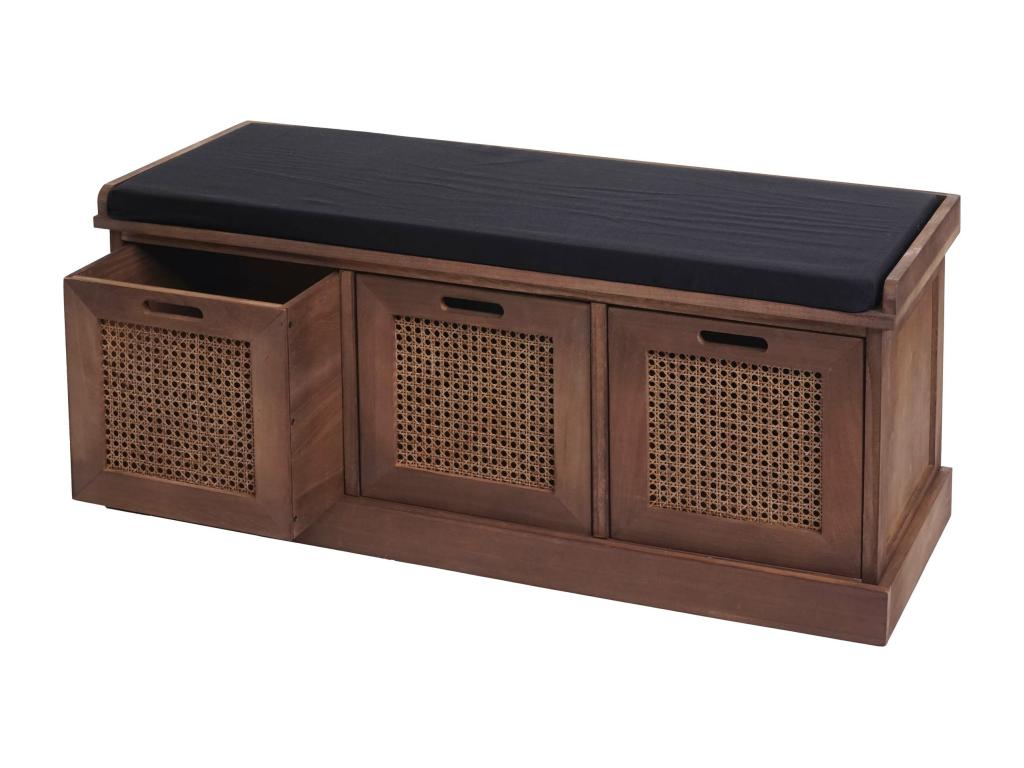 Wooden bench with brown wood effect, 47x110x40 cm, BAN04053 XNSC59026