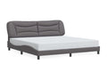 Grey faux leather bed frame without mattress 200x200 cm OVVP73818